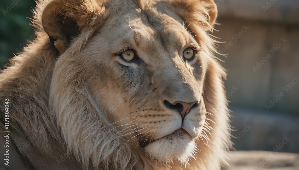 Portrait of an african lion -panthera leo- at a zoo- denver, colorado, lion is a king of forest, lion in zoo Portrait of an african lion -panthera leo- at a zoo- denver, colorado, lion is a king of forest, lion in zoo
