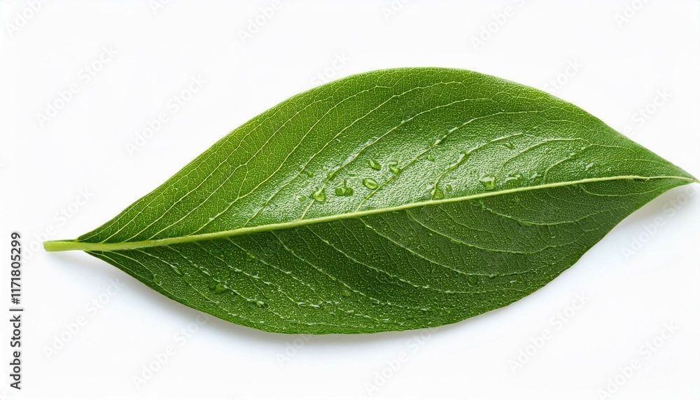 Obraz premium green leaf with water drops