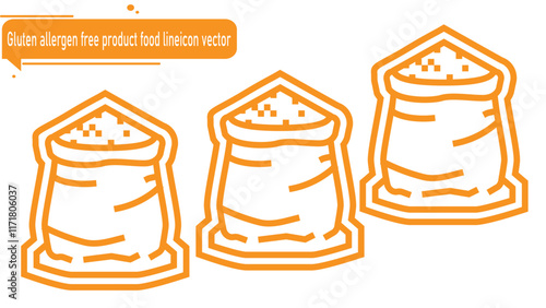 Gluten allergen free product food lineicon vector