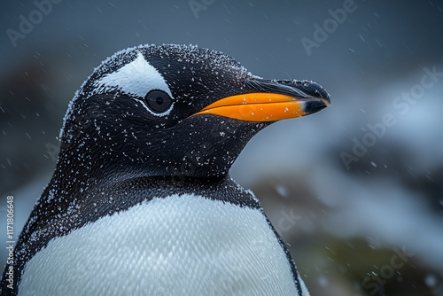 Wallpaper Mural Gentoo Penguin Portrait In Snowy Weather Torontodigital.ca
