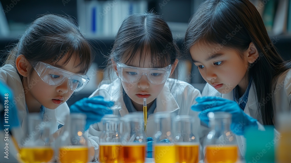 Young Asian Scientists Conducting Experiments Young Asian Scientists Conducting Experiments