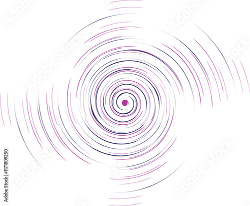 Geometric spiral, swirl, twirl element. Helix, volute and vortex icon