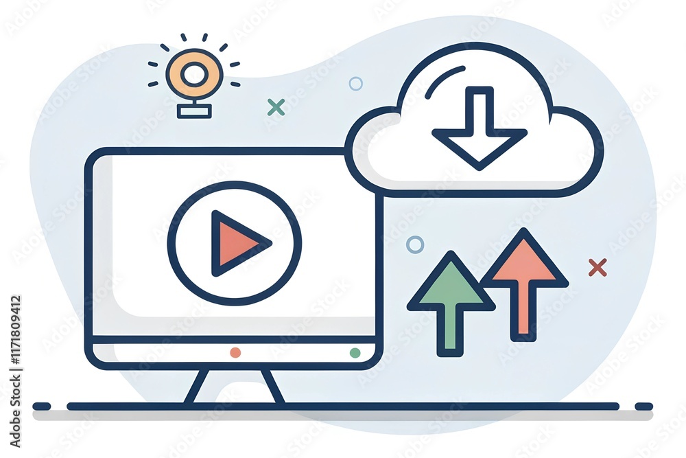 Video player icon. Play symbol. Streaming sign. Video player icon. Play symbol. Streaming sign.
