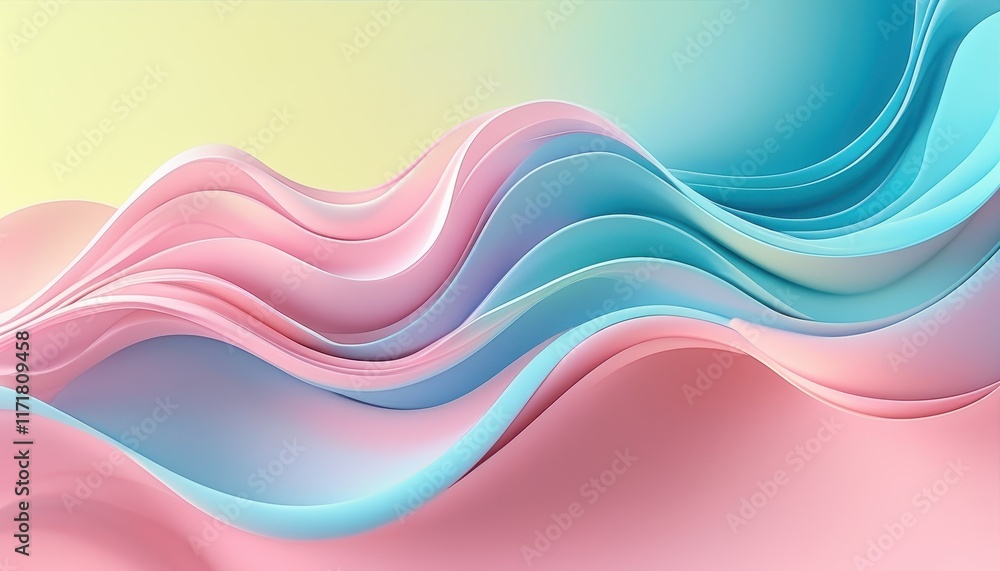 wallpaper created with pink and blue 3D abstract waves