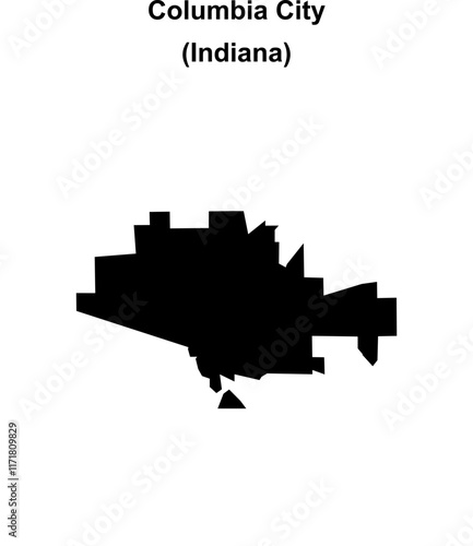 Columbia City (Indiana) blank outline map