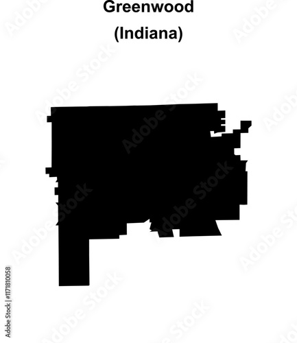 Greenwood (Indiana) blank outline map