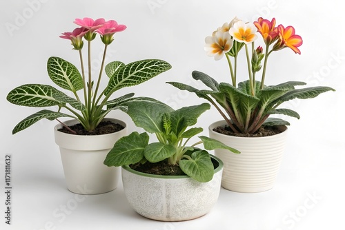 Wallpaper Mural Houseplants in Pots with Leaves and Flowers Torontodigital.ca