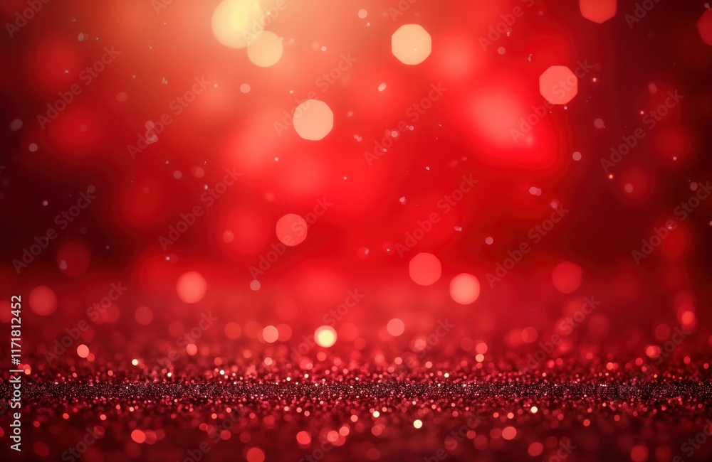 Red glitter background with bokeh lights. Abstract festive texture. Ideal for Christmas Valentine Day. Shiny sparkling overlay. Vibrant red tones create magical effect. Perfect for holiday cards Red glitter background with bokeh lights. Abstract festive texture. Ideal for Christmas Valentine Day. Shiny sparkling overlay. Vibrant red tones create magical effect. Perfect for holiday cards