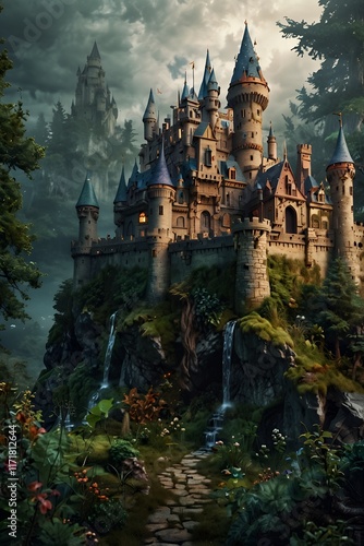 Wallpaper Mural Imaginary realms with castles, mythical creatures, or magical forests.

 Torontodigital.ca