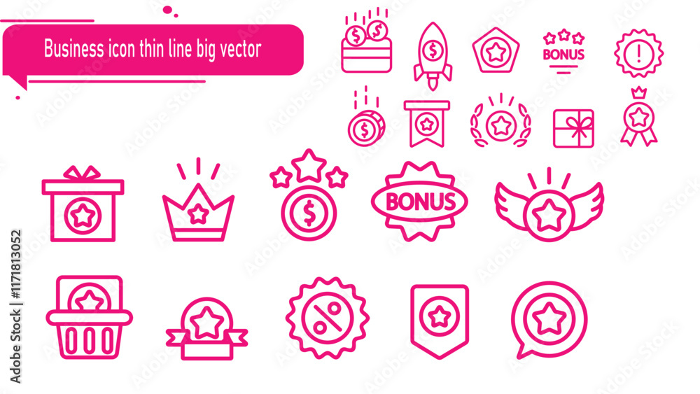Business icon thin line big vector Business icon thin line big vector