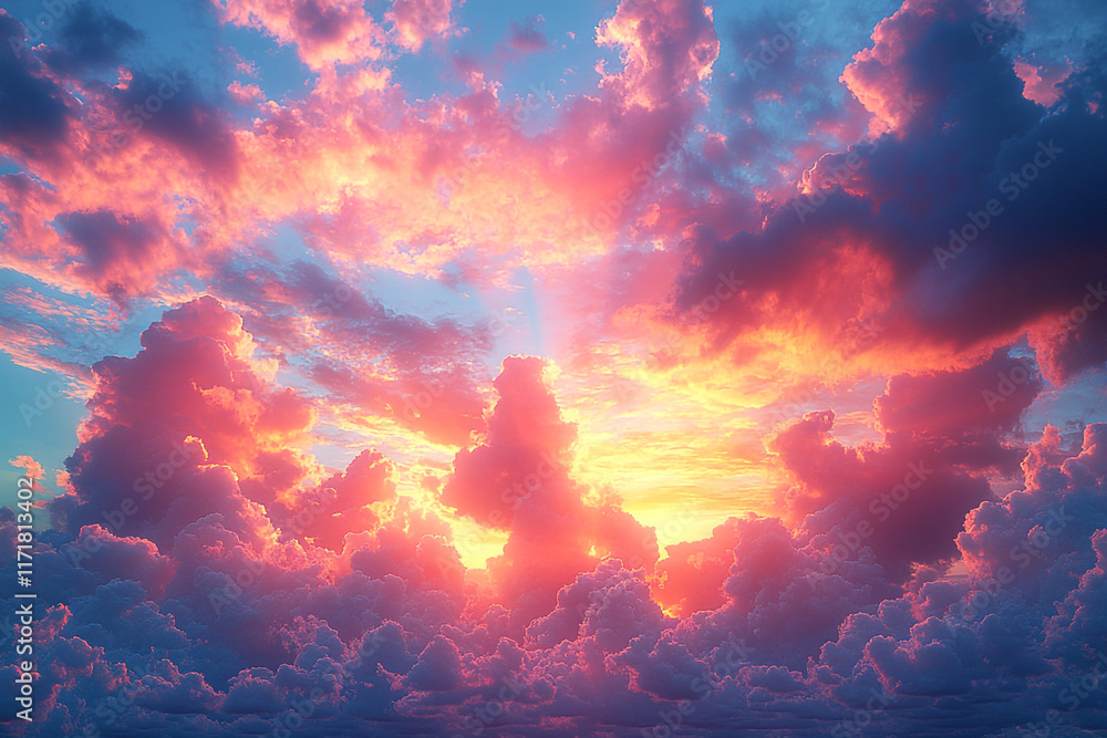 Vibrant Sunset Cloudscape Dramatic Hues Of Pink And Orange Vibrant Sunset Cloudscape Dramatic Hues Of Pink And Orange