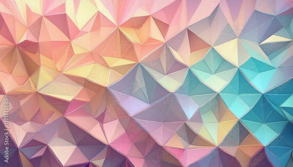 Fototapeta premium pastel polygonal crystal background soft multicolor low poly design