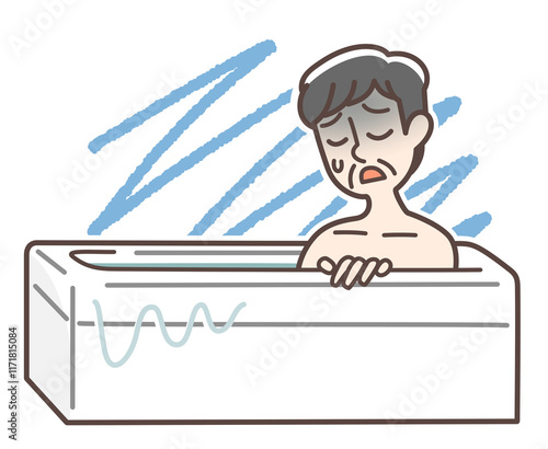 お風呂での事故注意のイラスト