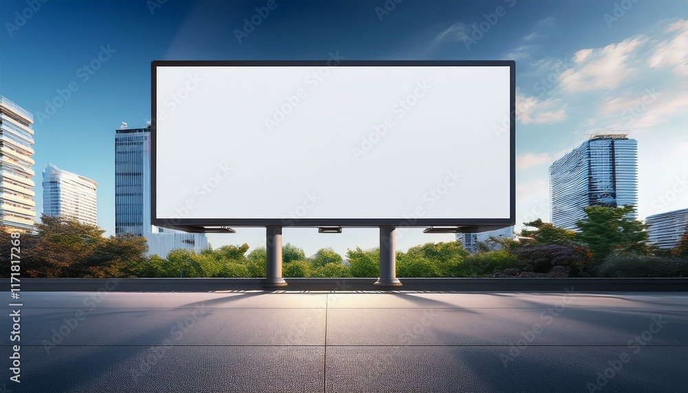 Obraz premium an empty billboard provides a perfect blank canvas for displaying an outdoor advertising poster with copy space image
