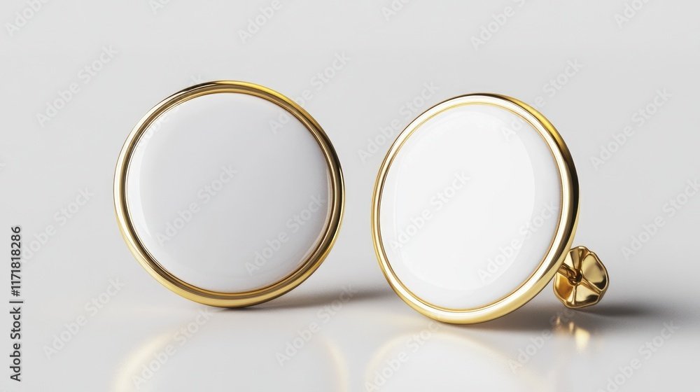 Sleek Round Enamel Badge Mockup: Front and Back Views of an Elegant Lapel Pin for Logo Display