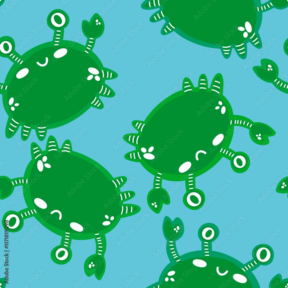 Obraz premium Ocean animals seamless crabs pattern for wrapping paper and fabrics and linens
