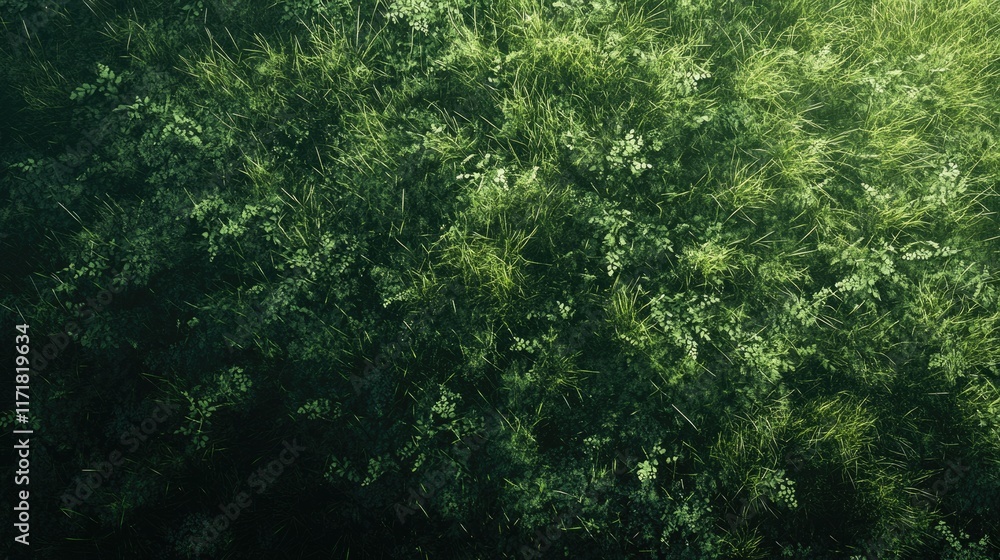 Top View of Lush Green Lawn. Finely Textured Background for Natural Harmony Top View of Lush Green Lawn. Finely Textured Background for Natural Harmony