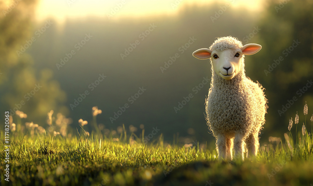 Adorable Sheep with Soft Wool Capturing the Fluffy and Gentle Appearance of Farm Life Adorable Sheep with Soft Wool Capturing the Fluffy and Gentle Appearance of Farm Life