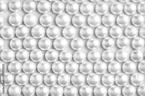 Luxurious Background of White Pearls. Elegant Texture Featuring Beads for Weddings and High-End Decor