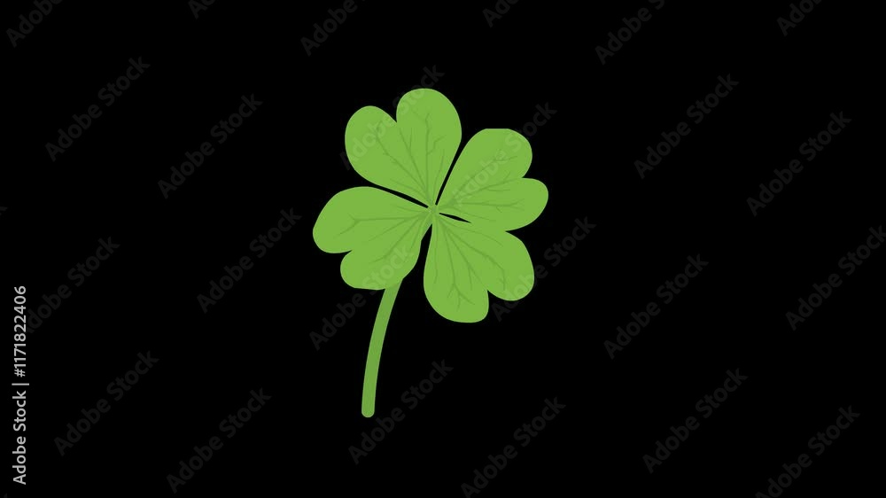 2D Animated Clover Leaf Vector with Alpha Channel and Transparent Background 2D Animated Clover Leaf Vector with Alpha Channel and Transparent Background