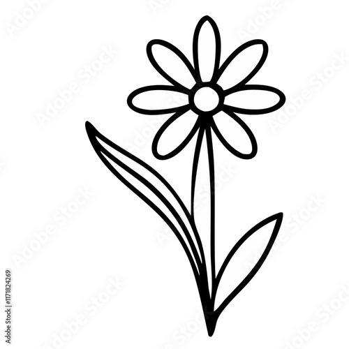 outline flower illustration flat design