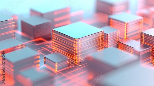 A close-up view of a circuit board featuring interconnected microchips and electronic components, highlighting the intricate design and technology involved in modern electronics.