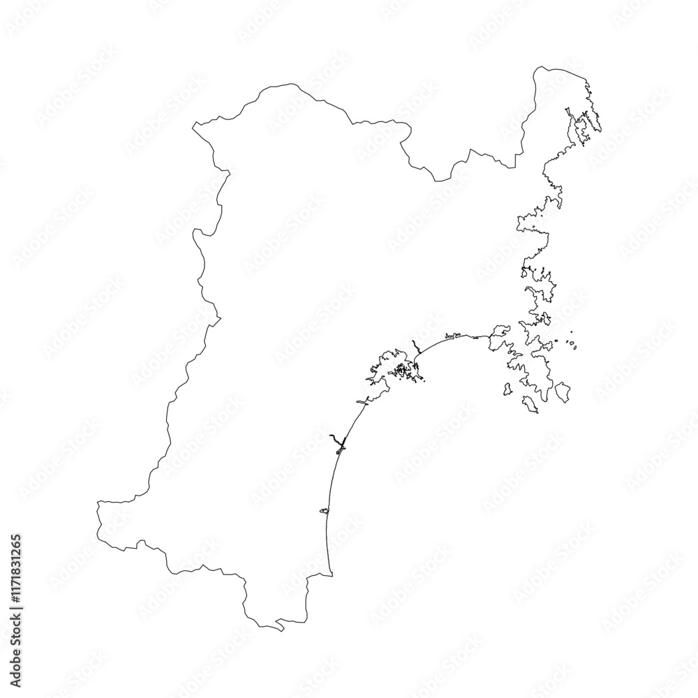 Fototapeta premium Miyagi prefecture blank outline map