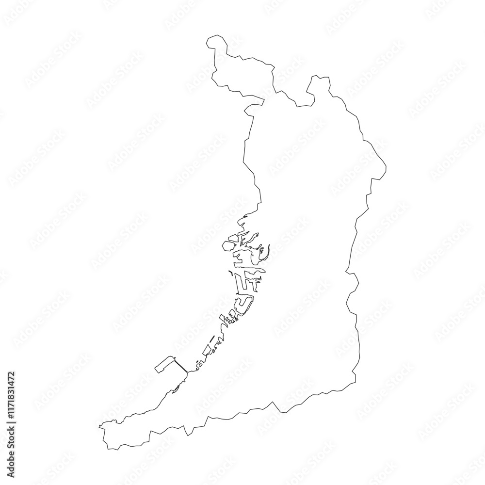 Fototapeta premium Osaka prefecture blank outline map
