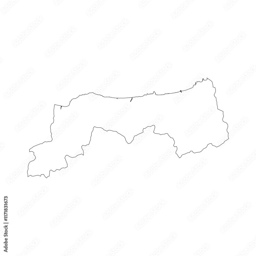 Tottori prefecture blank outline map Tottori prefecture blank outline map