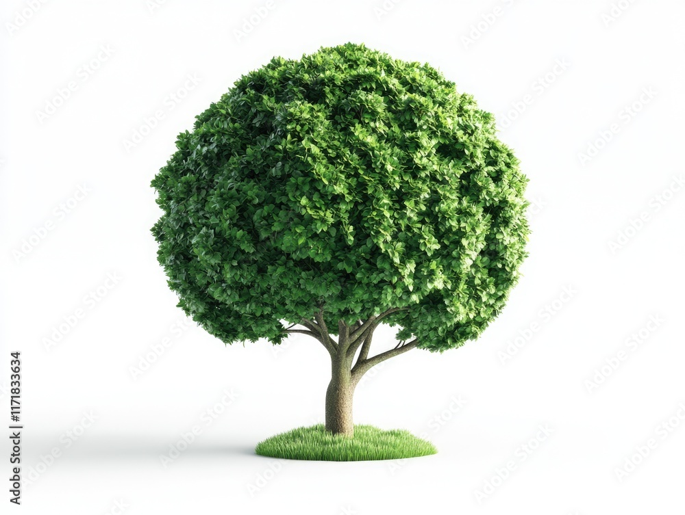 Three-Dimensional Green Globe Shaped as a Forest - Isolated on White Background for Eco-Friendly World Concept Three-Dimensional Green Globe Shaped as a Forest - Isolated on White Background for Eco-Friendly World Concept