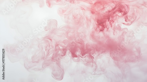 A gentle and romantic background with light pink smoke trails swirling on a pure white canvas