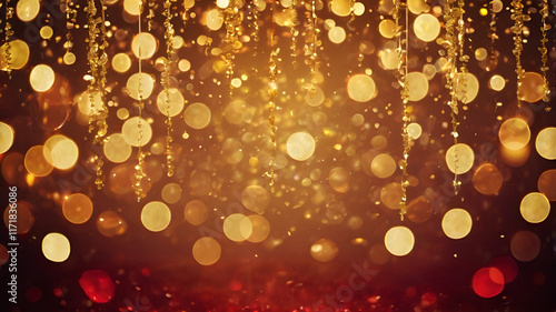 A dreamy Christmas background with soft bokeh lights creates a magical and festive ambiance