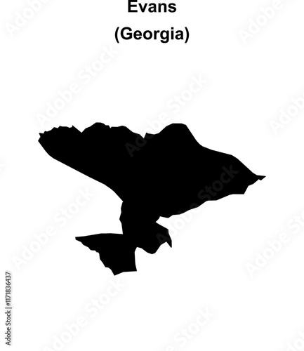 Evans (Georgia) blank outline map