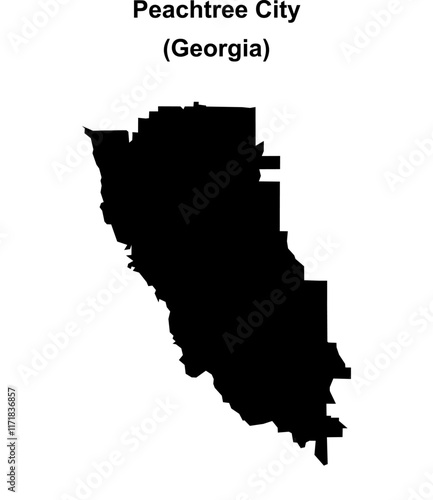 Peachtree City (Georgia) blank outline map