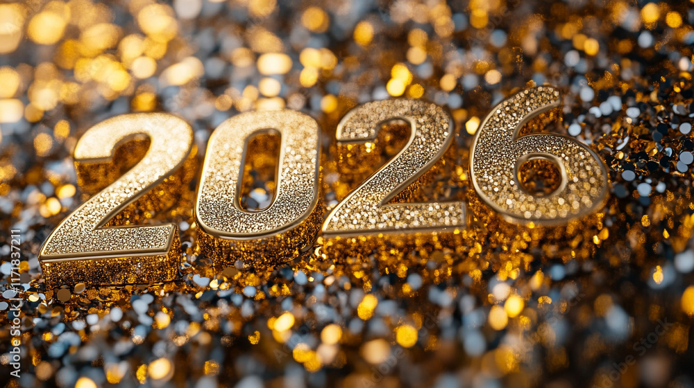 Golden slick metallic shiny numbers showing Golden slick metallic shiny numbers showing