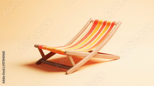 A sunchair in a differend look with warm colours. Sunchaser. Illustration photo