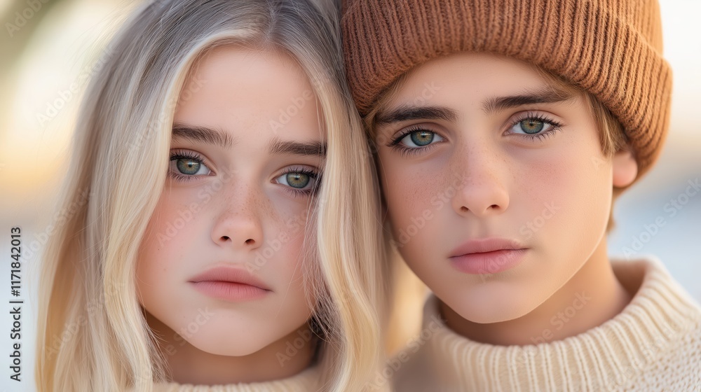 Parting ways under soft light, two young friends captured in a moment of sadness and longing Parting ways under soft light, two young friends captured in a moment of sadness and longing