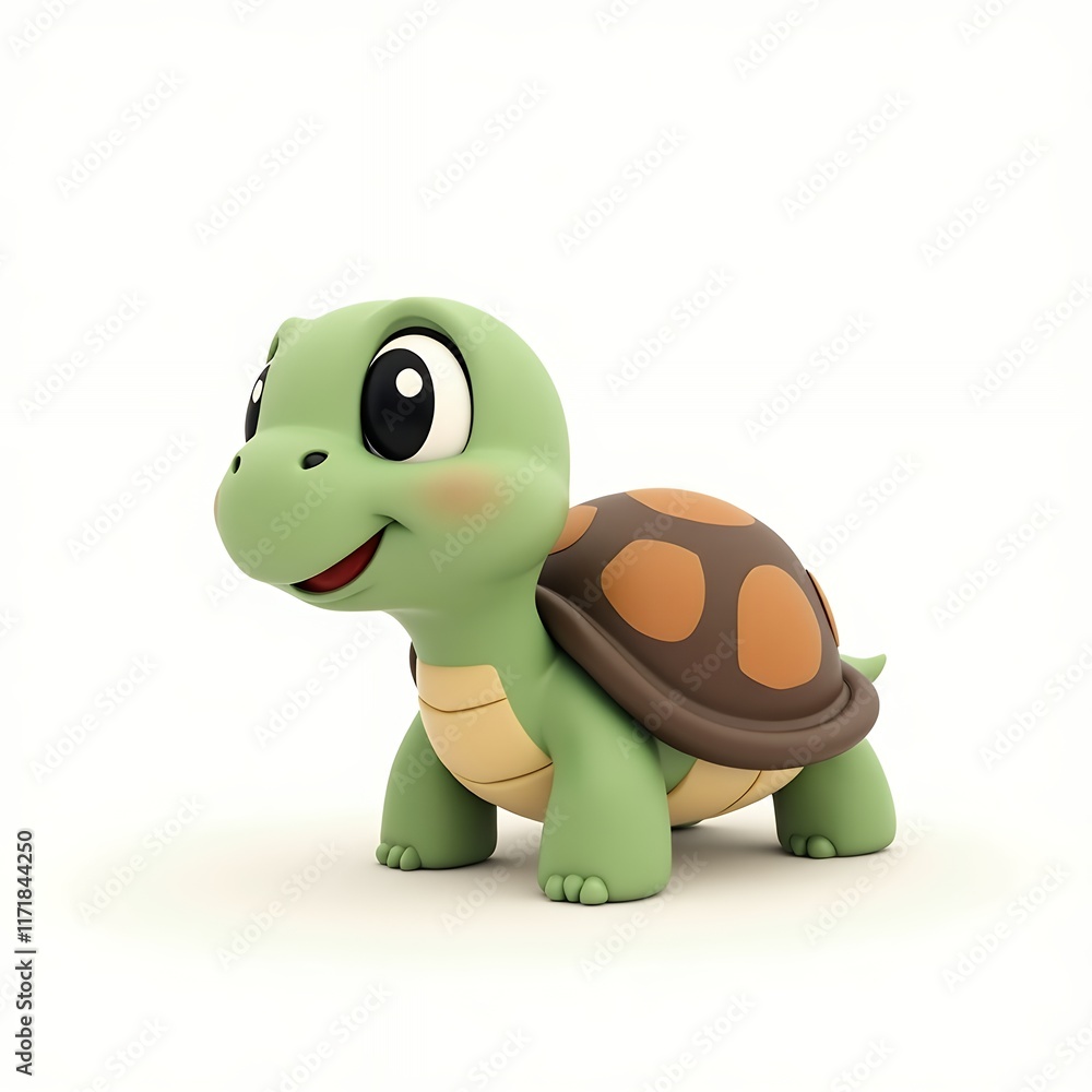 Fototapeta premium Adorable 3D Render of a Baby Turtle