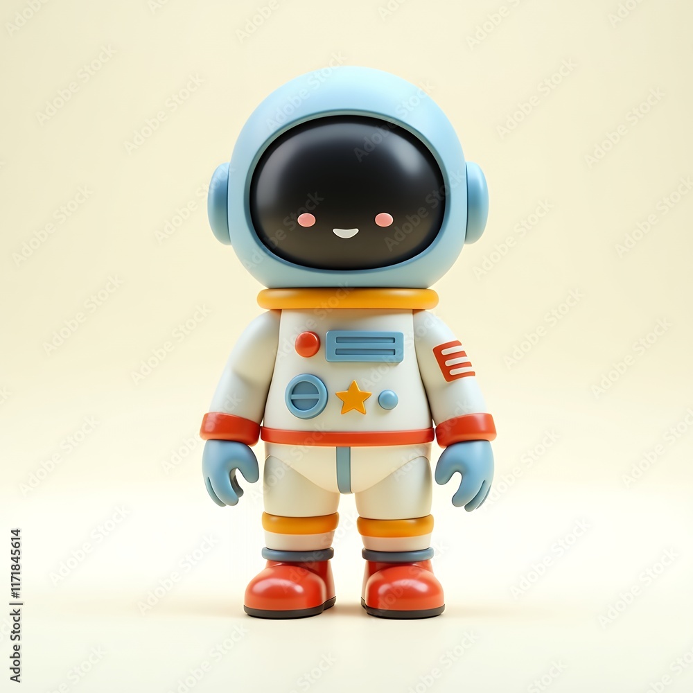Adorable 3D Rendered Astronaut Toy, Space Exploration Fun Adorable 3D Rendered Astronaut Toy, Space Exploration Fun