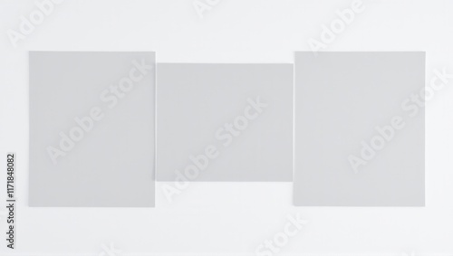 Wallpaper Mural A minimalist design featuring a geometric panel structure with white surfaces divided by thin black frames, creating a modern, abstract visual. Generative, AI, Torontodigital.ca