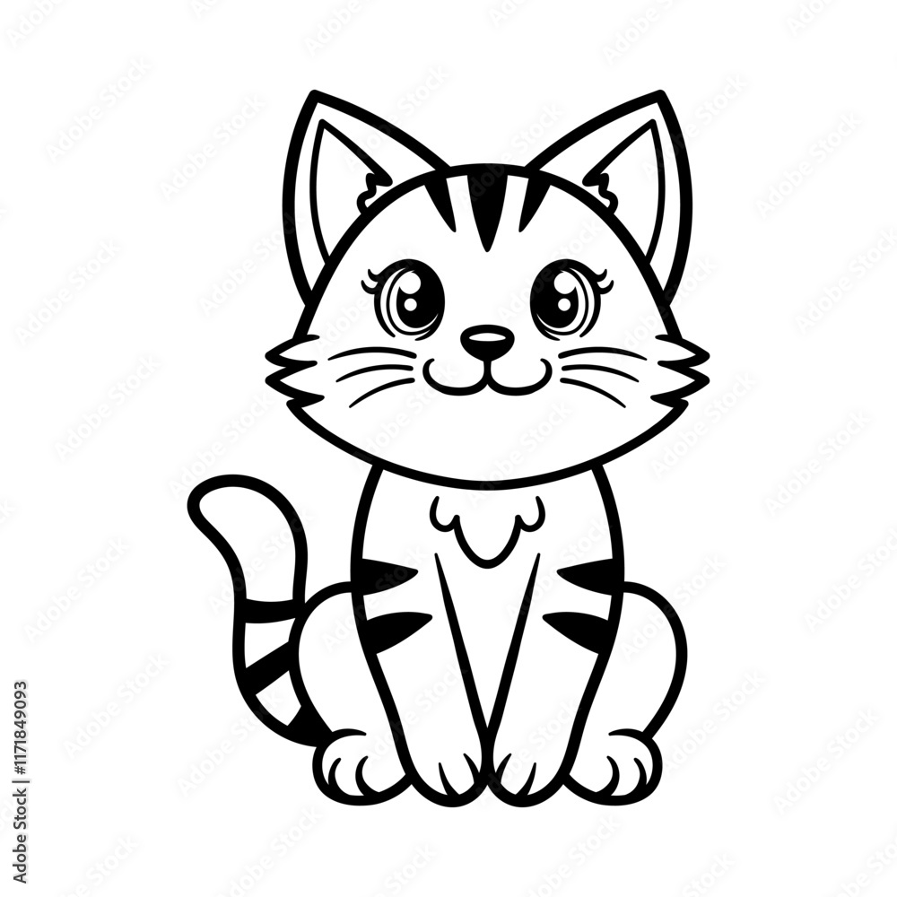 funny cute cat sitting character isolated drawing line art style sketch classic vintage design illustration funny cute cat sitting character isolated drawing line art style sketch classic vintage design illustration