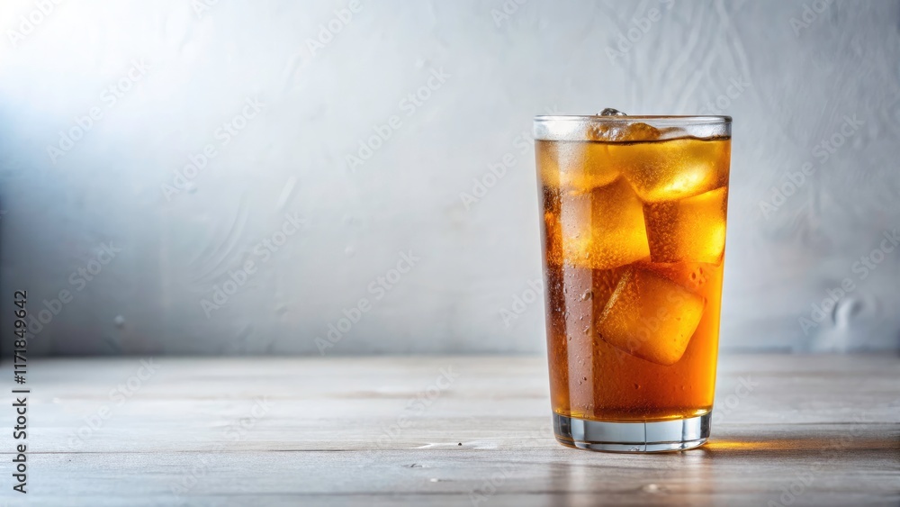 Crystal glass, chilled iced tea. Simple summer flat lay; pure refreshment. Crystal glass, chilled iced tea. Simple summer flat lay; pure refreshment.