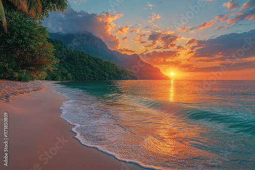 Fototapeta Naklejka Na Ścianę i Meble -  sunset at the beach