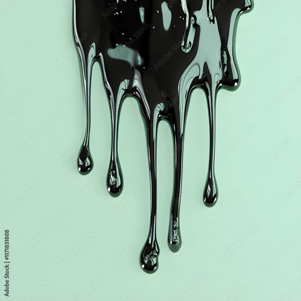 Dripping liquid green and black on a solid background Dripping liquid green and black on a solid background