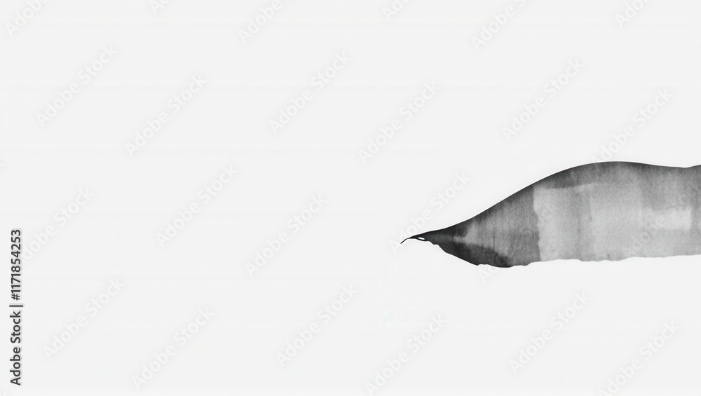 Obraz premium Abstract black and white artwork with intersecting bold lines and organic textures on a stark white background, evoking a modern and minimalist aesthetic. Generative, AI,