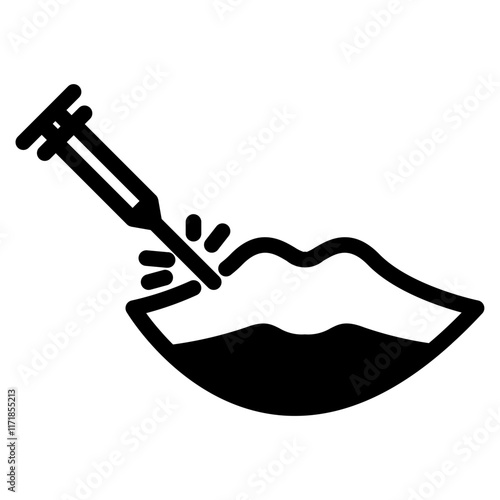 lips injection icon vector. beauty correction lips icon