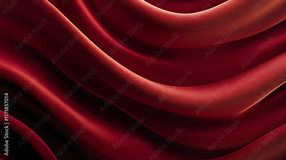 Obraz premium The luxurious texture of velvet curtains in a red hue, creating a soothing and elegant abstract background. Velveted. Illustration