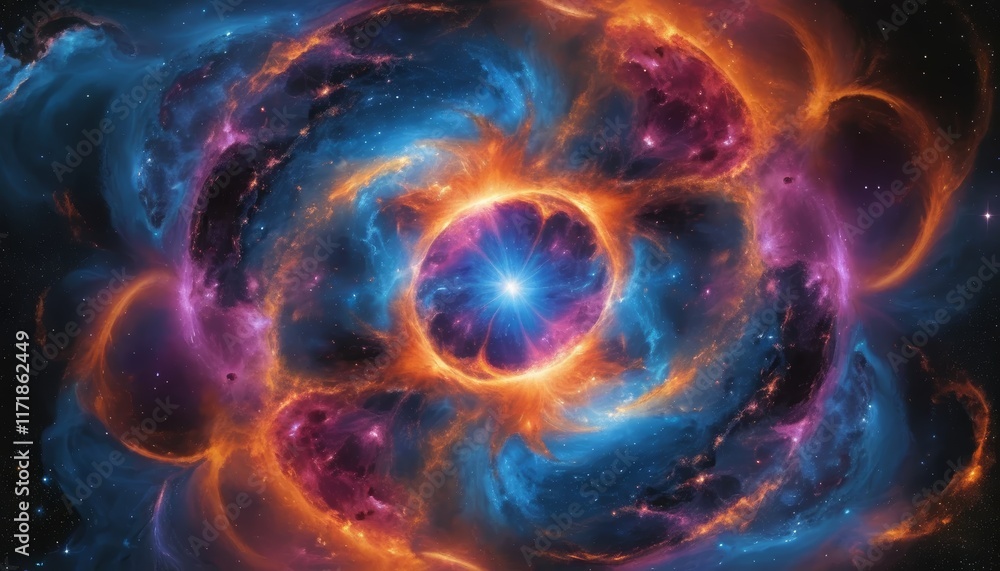 Cosmic Nebula: Vibrant Swirling Galaxies and Celestial Background Cosmic Nebula: Vibrant Swirling Galaxies and Celestial Background