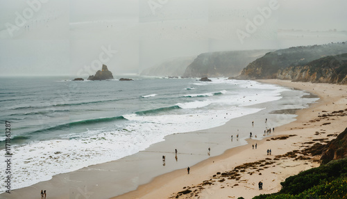 Brume matinale sur la plage photo