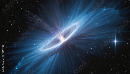 Cosmic Nebula: Blazing Starburst Background, Celestial Explosion of Light and Energy photo